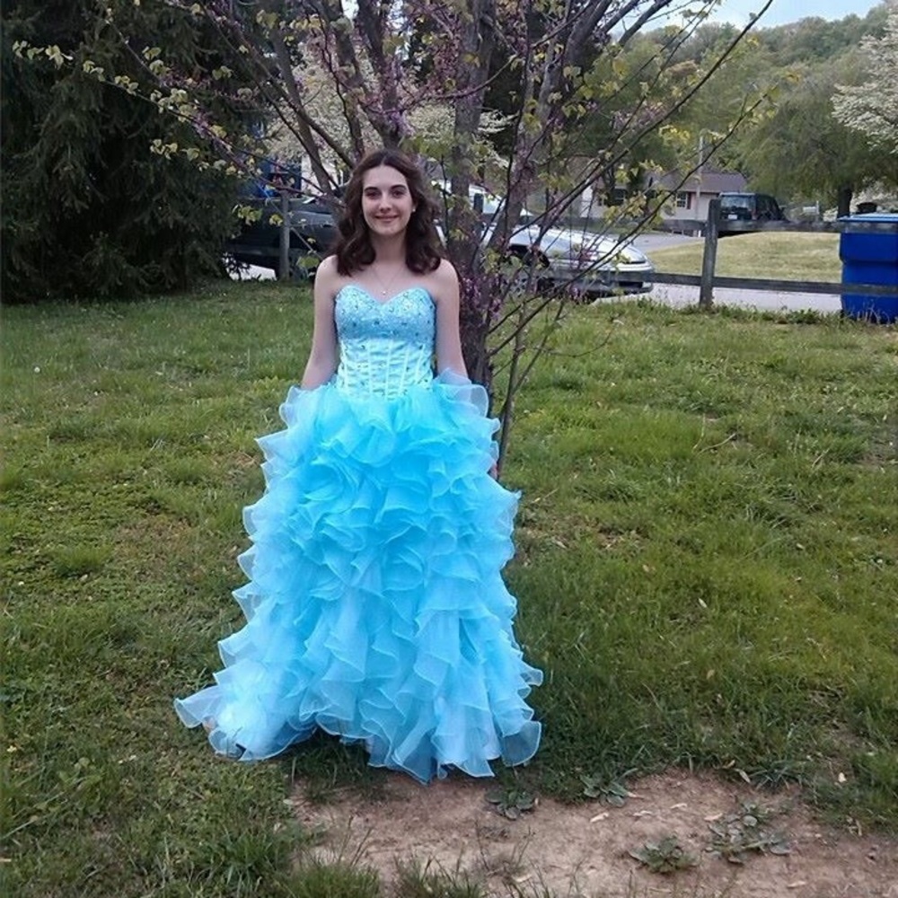 Blue prom gown